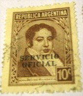 Argentina 1938 Bernardino Rivadavia Overprinted Servicio Oficial 10c - Used - Servizio