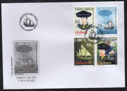 Cabo Verde 2007 - Navegadores Luis De Cadamosto Boot Boat Ship Bateau Schiff 4 Val. FDC - Kaapverdische Eilanden