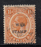 Jamaica Used Scott #MR5a 1 1/2p George V War Stamp With No Period After 'P' - Jamaïque (...-1961)