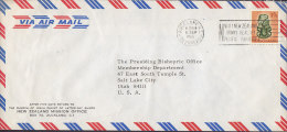 New Zealand Via Airmail CHURCH Of JESUS CHRIST Of LATTER-DAY SAINTS, AUCKLAND 1966 Cover To SALT LAKE CITY, USA - Poste Aérienne