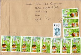 Egypt Registered HELNAN SHEPHEARD HOTEL, CAIRO 1998? Cover Brief AALBORG Denmark 13x Football (2 Scans) - Covers & Documents