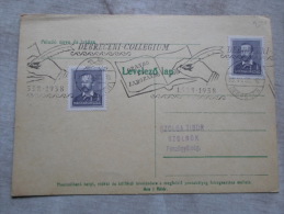 Hungary  Debrecen -Debreceni Collegium  1538-1938    -alkalmi Bélyegzés  1939     D129088 - Feuillets Souvenir