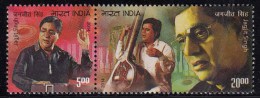 India MNH 2014, Jagjit Singh, Singer, Musician, Music Instrument, Se-tenent - Neufs