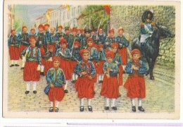 Chromo : Fosse - Les Zouaves Marche Saint-Feuillien - Folklore Belge Côte D'or  - N° 41 (chocolat) - Fosses-la-Ville