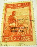 Argentina 1938 Agriculture Official Overprint 25c - Used - Servizio
