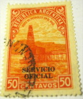 Argentina 1938 Petroleum Oil Wells Official Overprint 50c - Used - Service