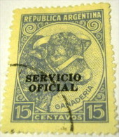 Argentina 1938 Prize Bull Official Overprint 15c - Used - Servizio
