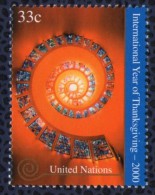 Nations Unies 2000 ONU Neuf Thanksgiving Spirale En Relief - Ungebraucht
