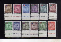 LIECHTENSTEIN 19OFFICIAL STAMPS SERVICE SERVIZIO GOVERNMENT BUILDING VADUZ PALAZZO GOVERNO FULL SET SERIE COMPLETA MNH - Oficial