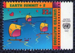 Nations Unies 1997 ONU Neuf Peter Max Earth Summit Sommet De La Terre Bord De Feuille - Ongebruikt