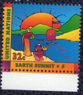 Nations Unies 1997 ONU Neuf Peter Max Earth Summit Sommet De La Terre Bord De Feuille - Unused Stamps