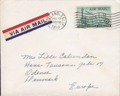 United States "VIA AIR MAIL" Label OAKLAND Calif. 1950 Cover Lettre ODENSE Denmark Tuberculosis Christmas Seal (2 Scans) - 2c. 1941-1960 Lettres