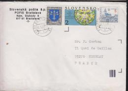 Slovaquie Lettre 1993 3 Timbres - Altri & Non Classificati