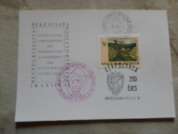 Hungary  Békéscsaba 250 éves - 1968 - FDC     D129136 - Herdenkingsblaadjes