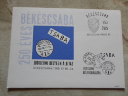 Hungary  Békéscsaba 250 éves - 1968 -     D129139 - Foglietto Ricordo