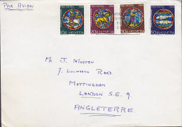 Switzerland Par Avion 1968 Cover Lettera To LONDON England Pro Patria 1968 Complete Set Franking !! - Storia Postale