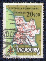 Angola 1955 Oblitéré Rond Used Carte Géographique Mappe 20 Escudos - Angola