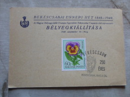 Hungary  Békéscsaba 250 éves 1968  - Ünnepi Hét  1848-1948    D129169 - Feuillets Souvenir