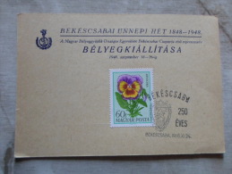 Hungary  Békéscsaba 250 éves 1968  - Ünnepi Hét  1848-1948    D129169 - Commemorative Sheets