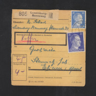 Dt. Reich Besetzung Luxemburg Paketkarte Bonneweg 1943 - 1940-1944 Occupation Allemande