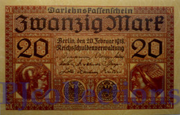 GERMANY 20 MARK 1918 PICK 57 AUNC - 20 Mark