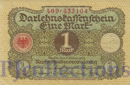 GERMANY 1 MARK 1920 PICK 58 AUNC - Imperial Debt Administration