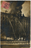 Carte Photo Sapeurs Pompiers Explosion De Dynamite Et Incendie Place Hotel De Ville 20/3/1907 - Firemen