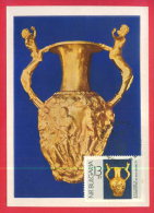 165878 / GOLDEN RHYTON AMPHORA - The Panagyuriste Treasure PLOVDIV 1966 MAXIMUM CARD Bulgaria Bulgarie - Archéologie