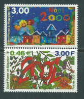 St Pierre Et Miquelon N° 726 + 737  XX  Noël Et "2001", Les 2 Valeurs Sans Charnière,TB - Nuevos