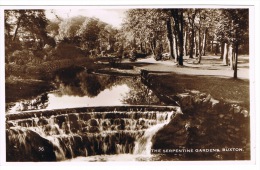 RB 1026 -  Real Photo Postcard -  The Serpentine Gardens & Weir Buxton - Derbyshire - Derbyshire