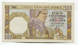 Serbia Serbie 500 Dinara 1941 AUNC # 1 - Servië