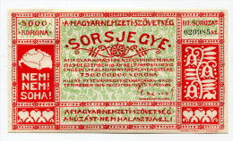 Hongrie Hungary Ungarn 5000 Korona " Lottery Ticket " 1926 III. Sorozat - Ungheria