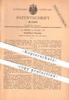 Original Patent - Von Heising In Hagen I.W. , 1885 , Verschließbares Fallenschloss , Schlosserei , Türschloss !!! - Hagen