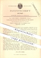 Original Patent - Anna Gruis In Heilbronn , 1883 , Lampenglocke Mit Vorwärmung Der Brennluft , Beleuchtung !!! - Heilbronn