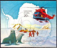 HUNGARY - MAGYAROR.  -  POLAR EXPEDITION - MAPS - HELICOPTER - STATION - SEAL - IMPERF - **MNH - 1987 - Estaciones Científicas