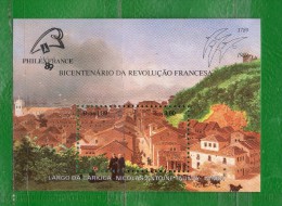 BRAZIL 1989 BLOCK (French Revolution Bicentenary, Philatelic Exhibition, Birds; Revolución Francesa, Pájaros) - French Revolution