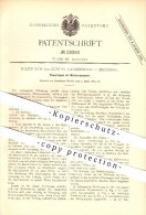 Original Patent - Julius Leh & Gustav Langenbach In Bruchsal , 1884 , Neuerungen An Wassermesser , Flüssigkeiten !!! - Bruchsal