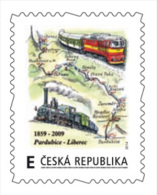 Czech Rep. / My Own Stamps (2014) 0213: ERRORS! 150 Years Of Railway Line Pardubice - Liberec (1859); Picture Jiri Bouda - Variedades Y Curiosidades