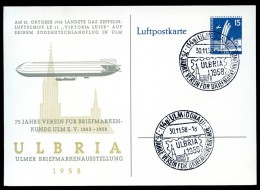 BERLIN PP19 C2/002 Privat-Postkarte ZEPPELIN ** 1958  NGK 15,00 € - Cartoline Private - Usati