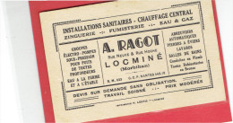 LOCMINE MAISON RAGOT RUE NEUVE ET RUE HOCHE ZINGUERIE FUMISTERIE CHAUFFAGE CARTE EN BON ETAT - Locmine