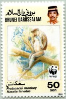 N° Yvert&Tellier 433 - WWF - Timbre De Brunéi Darussalam (Neuf - **) - (1991) - Monkey Sitting On A Branch - Brunei (1984-...)