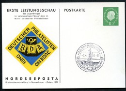 BERLIN PP21 C2/001 Privat-Postkarte NORDSEEPOSTA Bremerhaven Sost. 1961 NGK 15,00 € - Private Postcards - Used