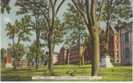 Providence Rhode Island, Front Campus Buildings  Brown University, C1930s/40s Vintage Linen Postcard - Providence