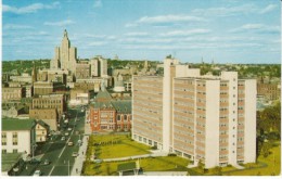 Providence Rhode Island, Downtown View Industrial National Bank Building & Dexter Manor, C1960s Vintage Postcard - Providence