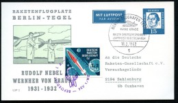 BERLIN PP28 C1/002 Privat-Postkarte RAKETENFLUGPLATZ Sost. 1962  NGK 20,00 € - Cartes Postales Privées - Oblitérées