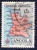 Angola 1955 Oblitéré Rond Used Carte Géographique Mappe $20 - Angola