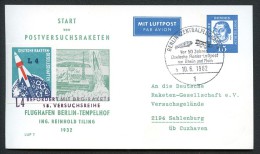 BERLIN PP31 C1/003b Privat-Postkarte POSTVERSUCHSRAKETEN Sost. 1962  NGK 20,00 € - Sonstige & Ohne Zuordnung