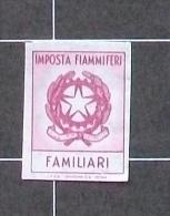 Italia Bollo IMPOSTA Fiammiferi FAMILIARI - Fiscali