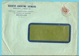 288A Op Brief Met Stempel BRUXELLES, Met Firmaperforatie (perfin) " S A S " Van Societe Anonyme SIEMENS - 1909-34