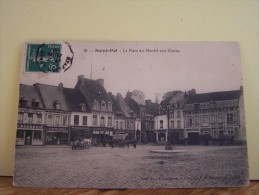 SAINT-POL (PAS DE CALAIS) LES COMMERCES. LES MAGASINS. LA PLACE DU MARCHE AUX GRAINS. - Saint Pol Sur Ternoise